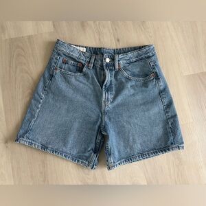 Zara TRF Mid Rise Denim Shorts